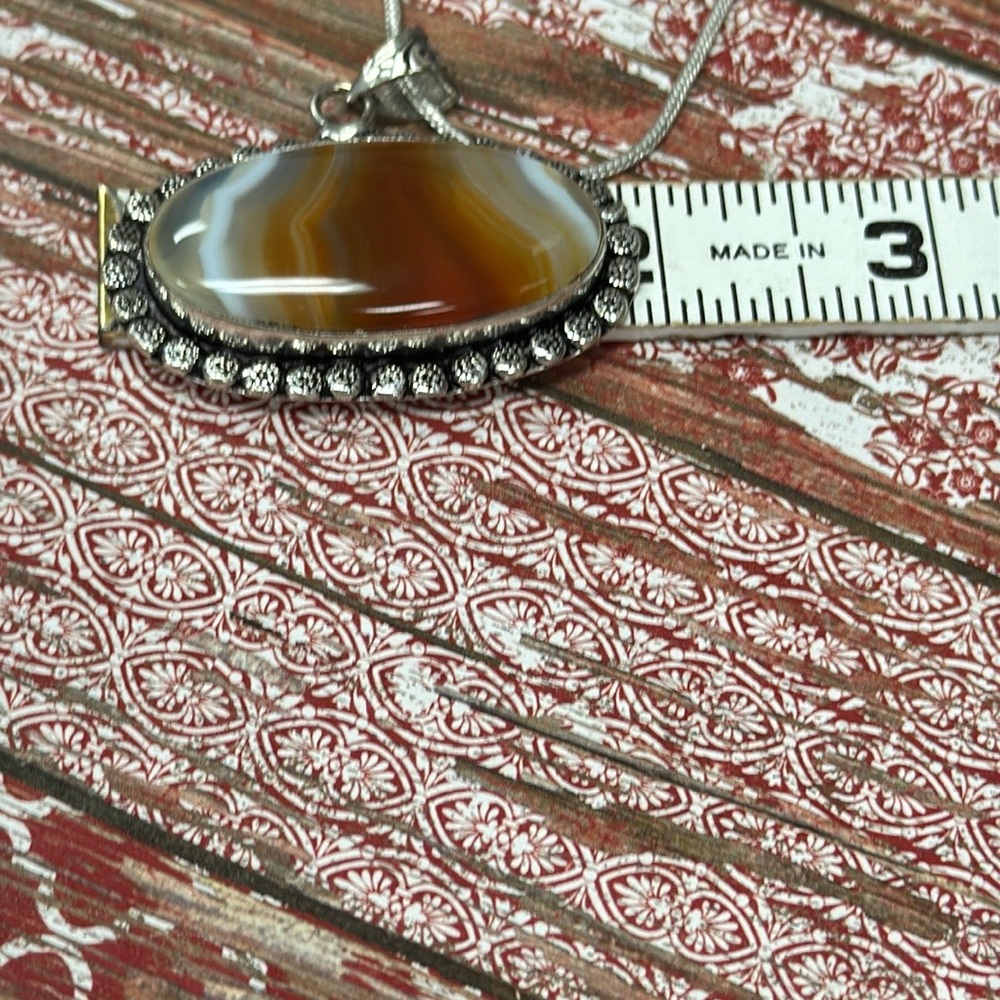 Botswana Agate Silver Necklace - image 8